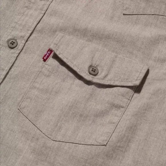 2/$100 NEW Outerknown x Levi's Wellthread Linen Western Shirt SZ 3XL - Picture 4 of 5
